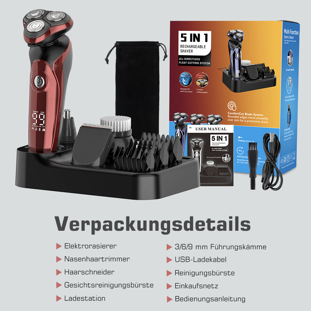 FK8600 Multifunctionele Elektrische Scheerset Bordeaux Rood