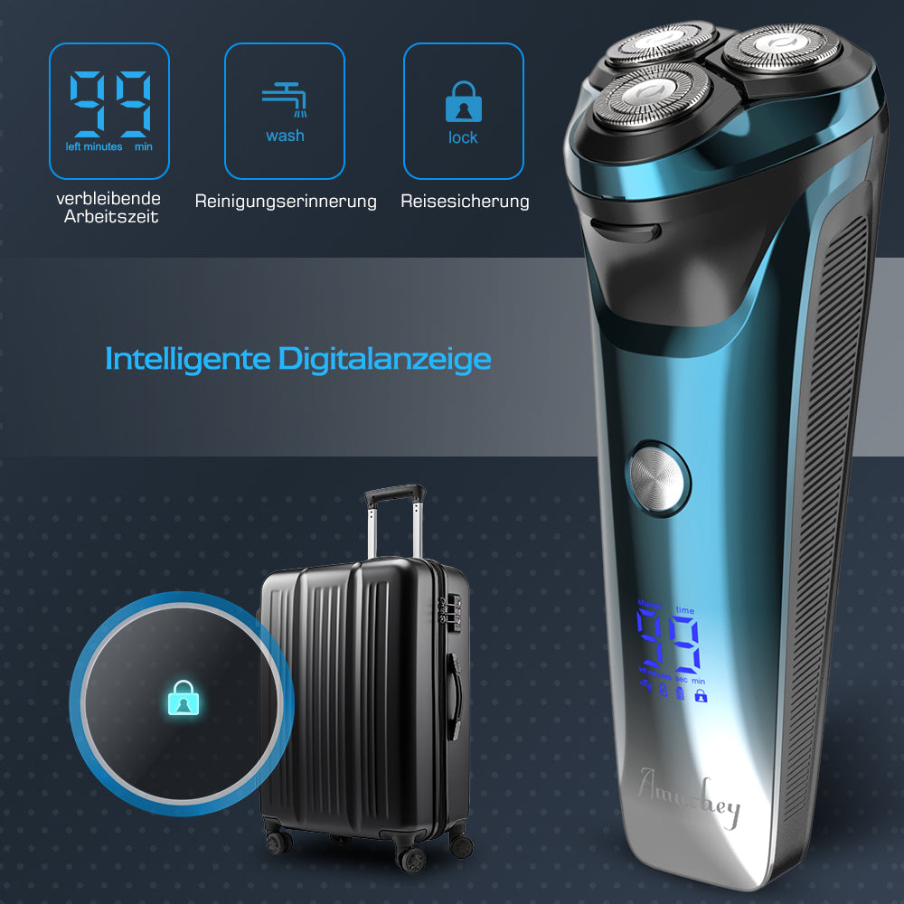Amurhey FK373 Men's Shaver Pro: Elektrisch nat- en droogscheerapparaat inclusief GRATIS reisetui