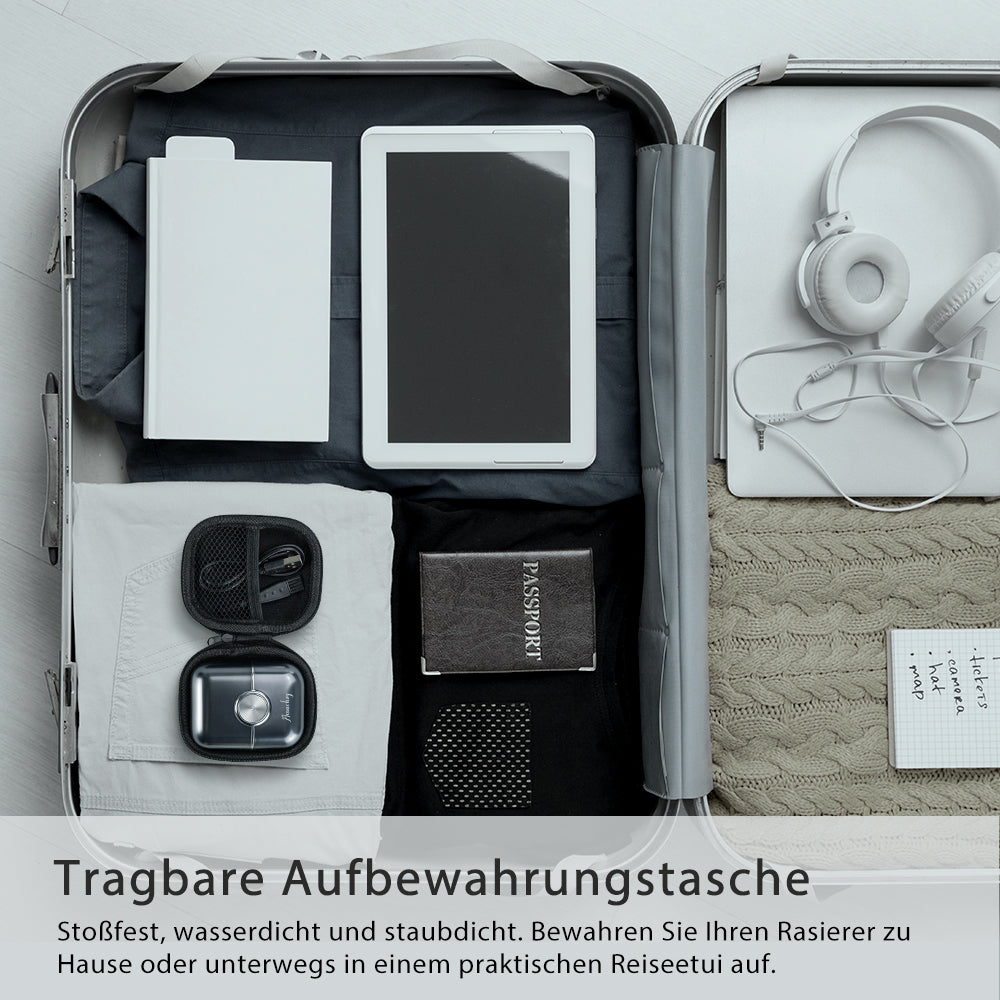 Amurhey FK706 Mini Rasierer Herren Elektrisch mit Reiseetui