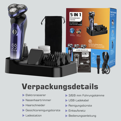 FK8600 Multifunctionele Elektrische Scheerset Metallic Blauw 