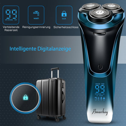 Amurhey FK375S Men's Shaver Pro: Elektrisch nat- en droogscheerapparaat inclusief GRATIS reisetui en 3 vervangende scheerkoppen 