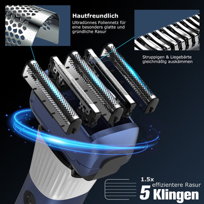 Amurhey FK705 Elektrisch scheerapparaat met 5 messen Pro