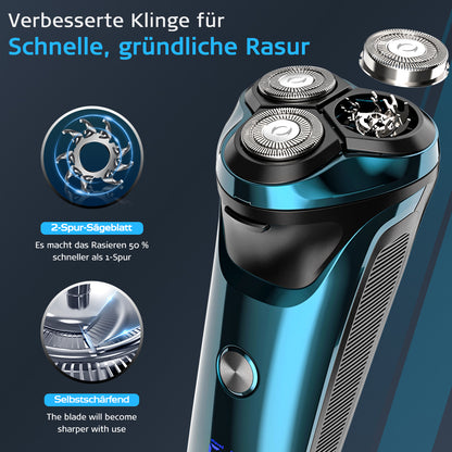 Amurhey FK373 Men's Shaver Pro: Elektrisch nat- en droogscheerapparaat inclusief GRATIS reisetui 