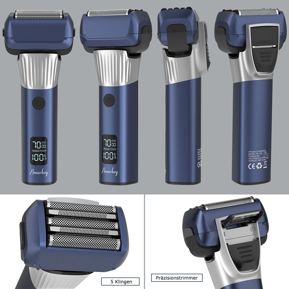 Amurhey FK705 Elektrisch scheerapparaat met 5 messen Pro