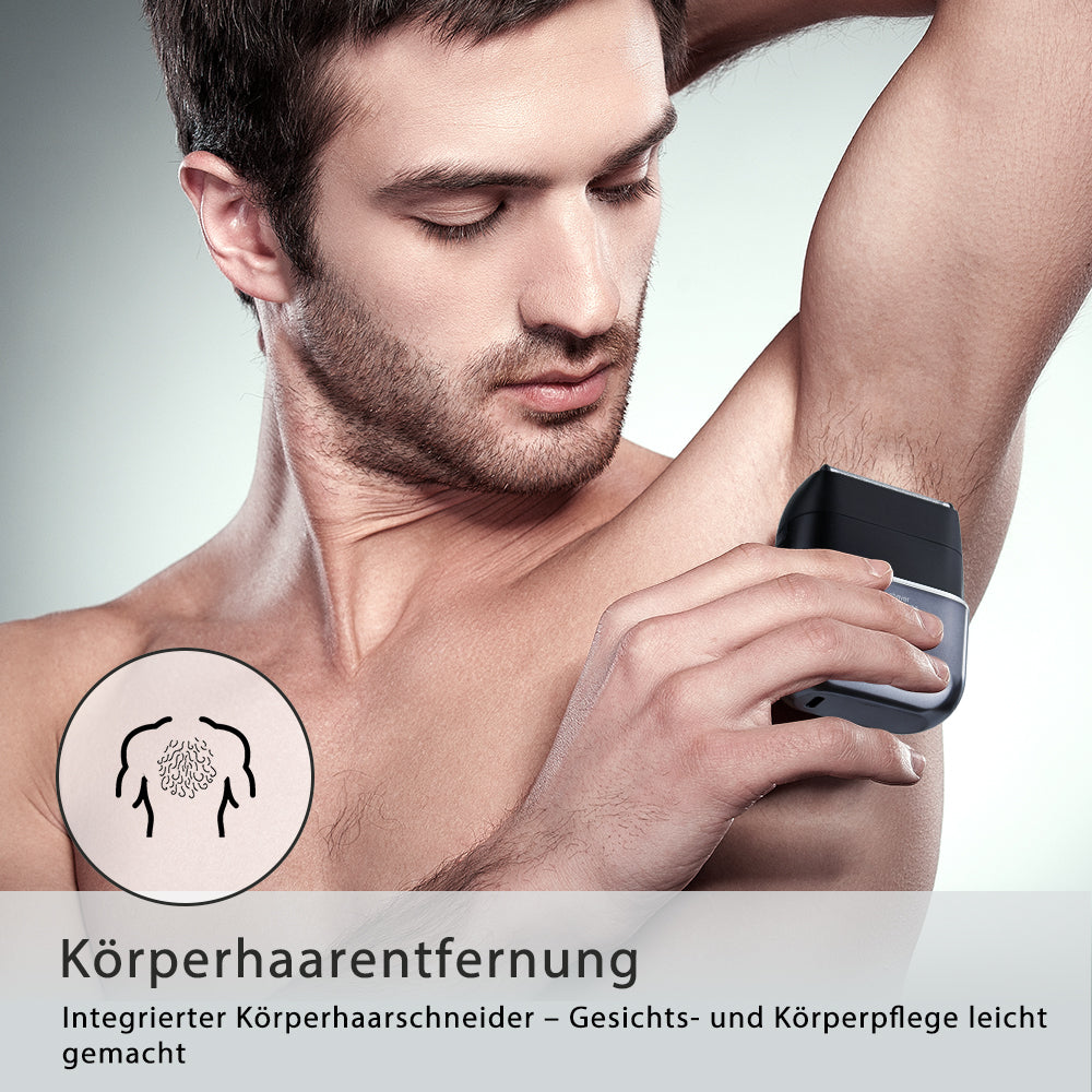 Amurhey FK706 Mini Rasierer Herren Elektrisch mit Reiseetui