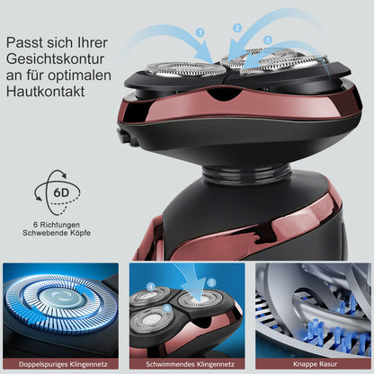 FK8600 Multifunctionele Elektrische Scheerset Bordeaux Rood 