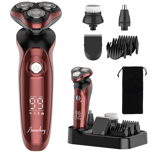 FK8600 Multifunctionele Elektrische Scheerset Bordeaux Rood 